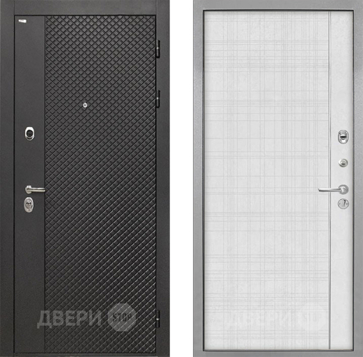 Входная металлическая Дверь Интекрон (INTECRON) Олимпия Black 4К В-07 с молдингом Лофт белый в Одинцово