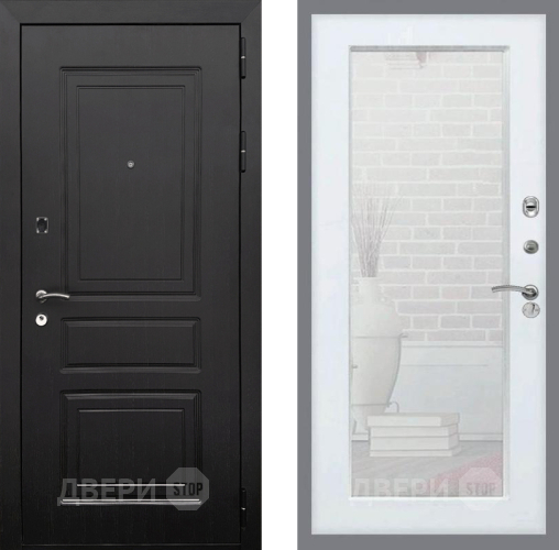 Входная металлическая Дверь Рекс (REX) 6 Венге Зеркало Пастораль Белый ясень в Одинцово