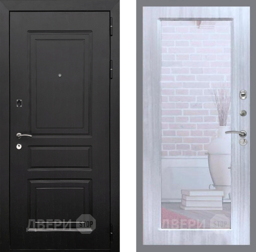 Входная металлическая Дверь Рекс (REX) 6 Венге Зеркало Пастораль Сандал белый в Одинцово