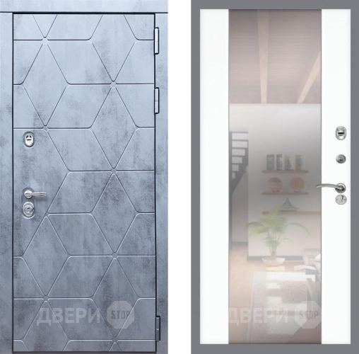 Входная металлическая Дверь Рекс (REX) 28 СБ-16 Зеркало Силк Сноу в Одинцово