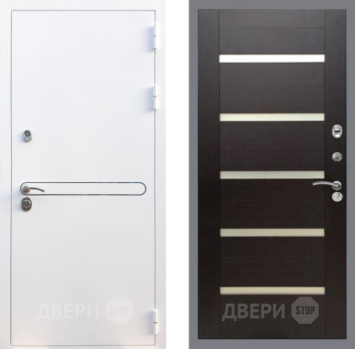 Входная металлическая Дверь Рекс (REX) 27 СБ-14 стекло белое венге поперечный в Одинцово