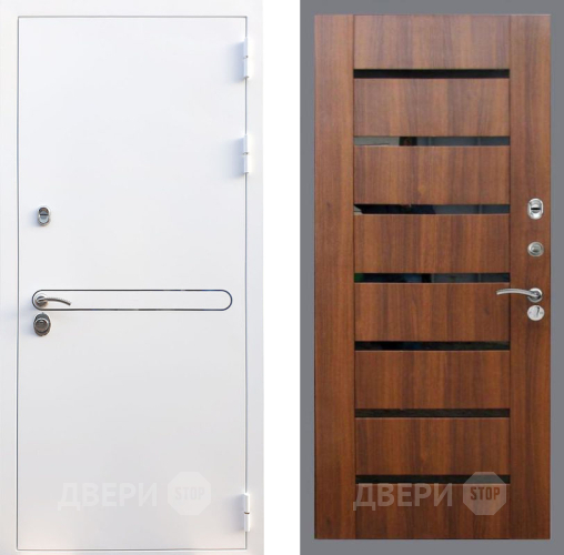 Входная металлическая Дверь Рекс (REX) 27 СБ-14 стекло черное Орех бренди в Одинцово