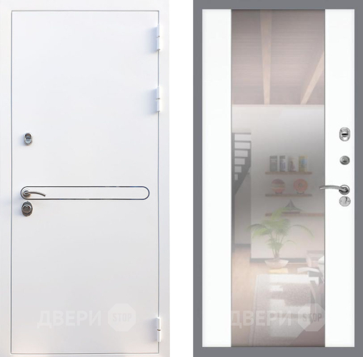 Входная металлическая Дверь Рекс (REX) 27 СБ-16 Зеркало Силк Сноу в Одинцово