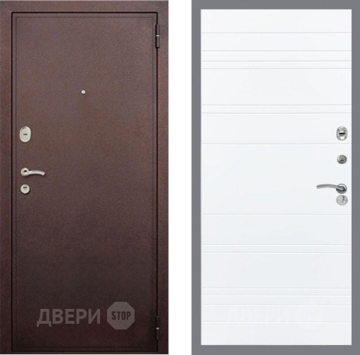 Входная металлическая Дверь Рекс (REX) 2 Медный Антик Line Силк Сноу в Одинцово