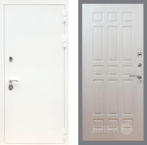 Входная металлическая Дверь Рекс (REX) 5 Белая Шагрень FL-33 Беленый дуб в Одинцово