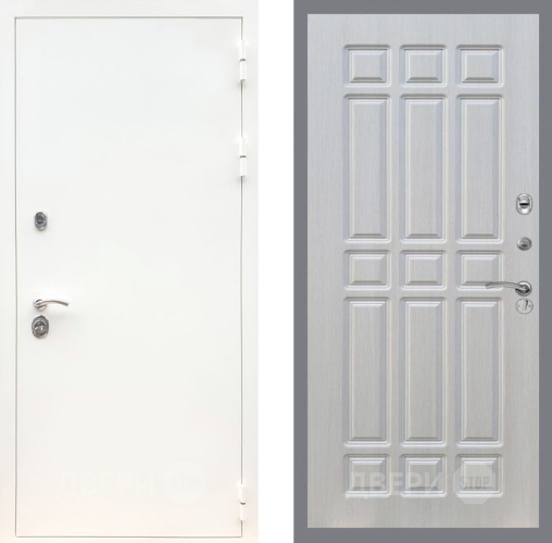 Входная металлическая Дверь Рекс (REX) 5 Белая Шагрень FL-33 Лиственница беж в Одинцово