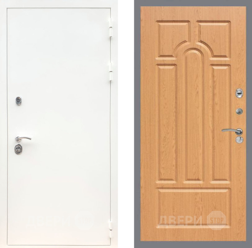 Входная металлическая Дверь Рекс (REX) 5 Белая Шагрень FL-58 Дуб в Одинцово