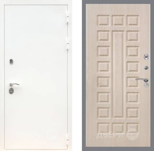 Входная металлическая Дверь Рекс (REX) 5 Белая Шагрень FL-183 Беленый дуб в Одинцово