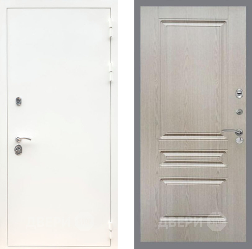 Входная металлическая Дверь Рекс (REX) 5 Белая Шагрень FL-243 Беленый дуб в Одинцово