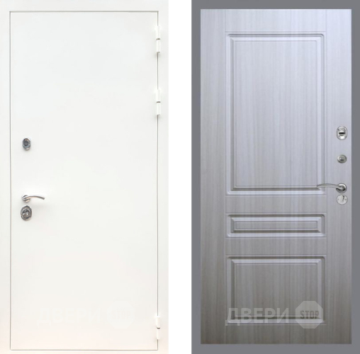 Входная металлическая Дверь Рекс (REX) 5 Белая Шагрень FL-243 Сандал белый в Одинцово