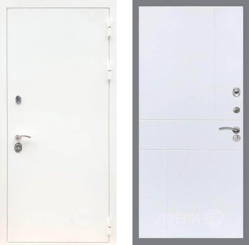 Входная металлическая Дверь Рекс (REX) 5 Белая Шагрень FL-290 Силк Сноу в Одинцово