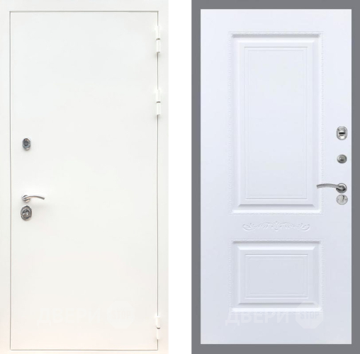 Входная металлическая Дверь Рекс (REX) 5 Белая Шагрень Смальта Силк Сноу в Одинцово