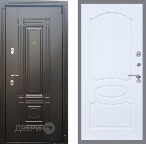 Входная металлическая Дверь Рекс (REX) 9 FL-128 Силк Сноу в Одинцово