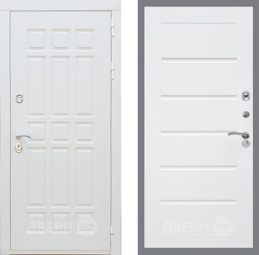 Входная металлическая Дверь Рекс (REX) 8 Силк Сноу Сити Белый ясень в Одинцово