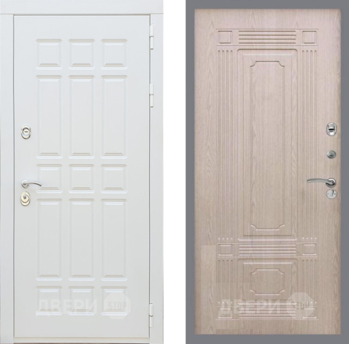 Входная металлическая Дверь Рекс (REX) 8 Силк Сноу FL-2 Беленый дуб в Одинцово