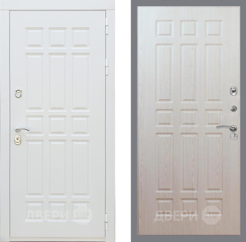 Входная металлическая Дверь Рекс (REX) 8 Силк Сноу FL-33 Беленый дуб в Одинцово