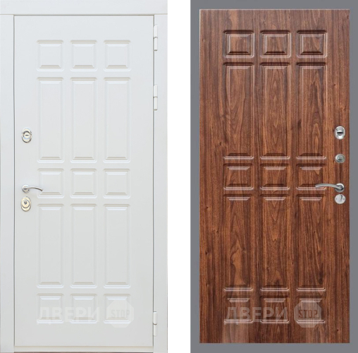 Входная металлическая Дверь Рекс (REX) 8 Силк Сноу FL-33 орех тисненый в Одинцово