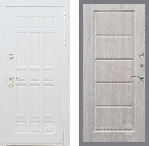 Входная металлическая Дверь Рекс (REX) 8 Силк Сноу FL-39 Беленый дуб в Одинцово