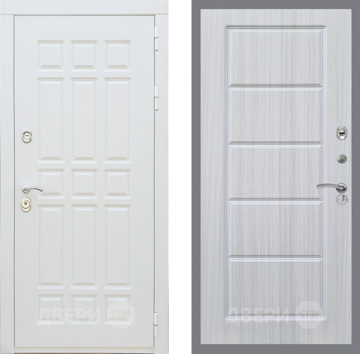 Входная металлическая Дверь Рекс (REX) 8 Силк Сноу FL-39 Сандал белый в Одинцово