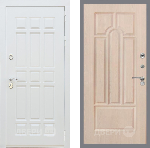 Входная металлическая Дверь Рекс (REX) 8 Силк Сноу FL-58 Беленый дуб в Одинцово