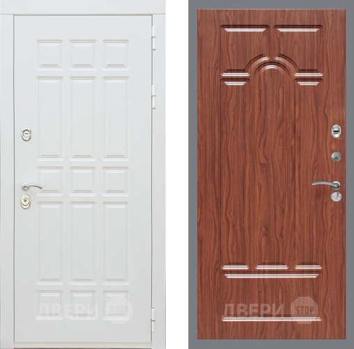 Входная металлическая Дверь Рекс (REX) 8 Силк Сноу FL-58 орех тисненый в Одинцово