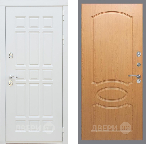 Входная металлическая Дверь Рекс (REX) 8 Силк Сноу FL-128 Дуб в Одинцово