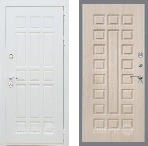 Входная металлическая Дверь Рекс (REX) 8 Силк Сноу FL-183 Беленый дуб в Одинцово