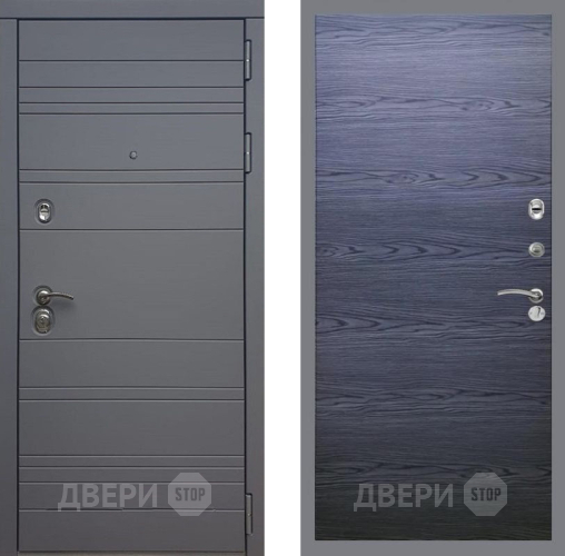 Входная металлическая Дверь Рекс (REX) 14 силк титан GL Дуб тангенальный черный в Одинцово