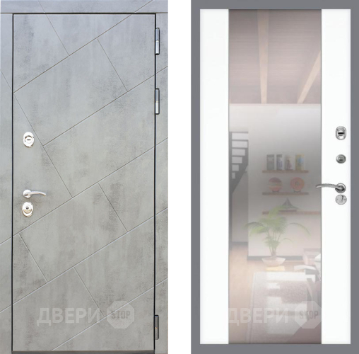 Входная металлическая Дверь Рекс (REX) 22 СБ-16 Зеркало Силк Сноу в Одинцово