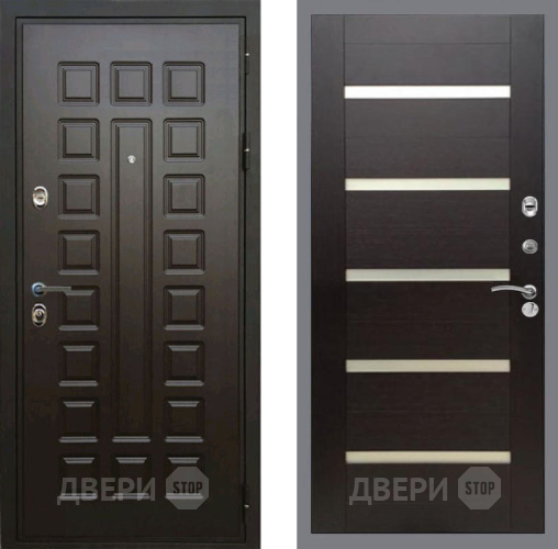 Входная металлическая Дверь Рекс (REX) Премиум 3к СБ-14 стекло белое венге поперечный в Одинцово