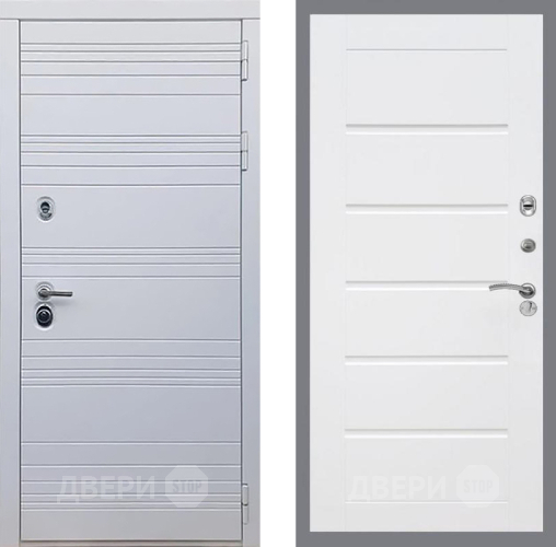 Входная металлическая Дверь Рекс (REX) 14 Силк Сноу Сити Белый ясень в Одинцово