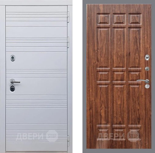 Входная металлическая Дверь Рекс (REX) 14 Силк Сноу FL-33 орех тисненый в Одинцово