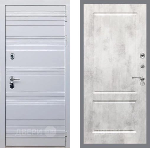 Входная металлическая Дверь Рекс (REX) 14 Силк Сноу FL-117 Бетон светлый в Одинцово