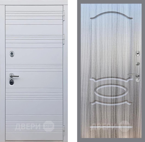 Входная металлическая Дверь Рекс (REX) 14 Силк Сноу FL-128 Сандал грей в Одинцово