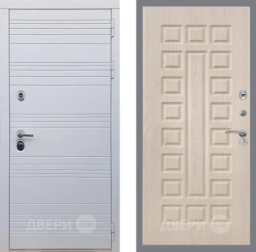Входная металлическая Дверь Рекс (REX) 14 Силк Сноу FL-183 Беленый дуб в Одинцово