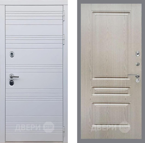 Входная металлическая Дверь Рекс (REX) 14 Силк Сноу FL-243 Беленый дуб в Одинцово