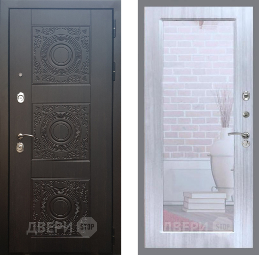 Входная металлическая Дверь Рекс (REX) 10 Зеркало Пастораль Сандал белый в Одинцово