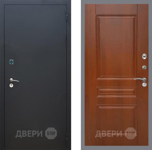 Входная металлическая Дверь Рекс (REX) 1A Черный Муар FL-243 Итальянский орех в Одинцово