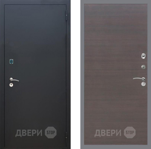 Входная металлическая Дверь Рекс (REX) 1A Черный Муар GL венге поперечный в Одинцово