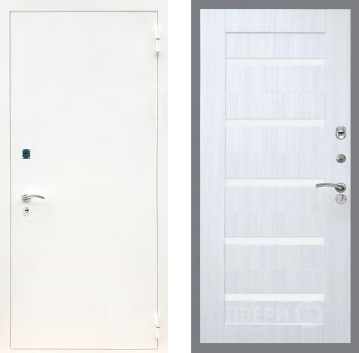 Дверь Рекс (REX) 1А Белая шагрень СБ-14 стекло белое Сандал белый в Одинцово