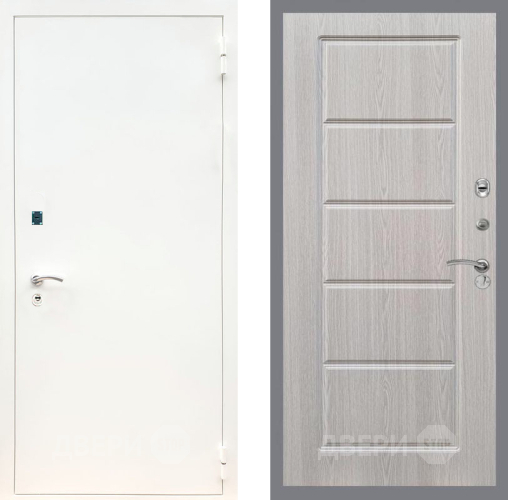 Входная металлическая Дверь Рекс (REX) 1А Белая шагрень FL-39 Беленый дуб в Одинцово