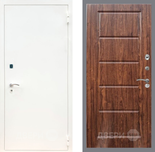 Входная металлическая Дверь Рекс (REX) 1А Белая шагрень FL-39 орех тисненый в Одинцово