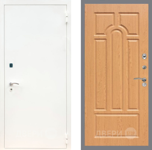 Входная металлическая Дверь Рекс (REX) 1А Белая шагрень FL-58 Дуб в Одинцово