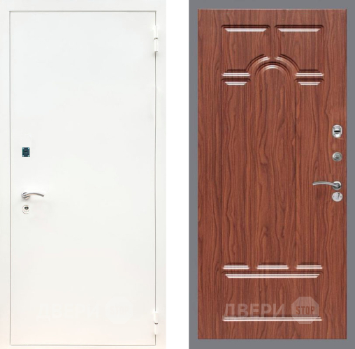 Входная металлическая Дверь Рекс (REX) 1А Белая шагрень FL-58 орех тисненый в Одинцово