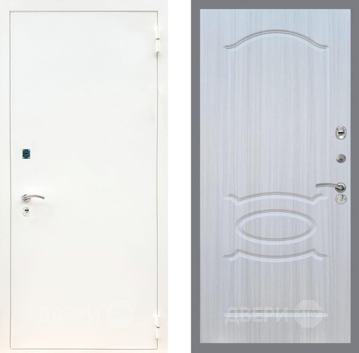 Входная металлическая Дверь Рекс (REX) 1А Белая шагрень FL-128 Сандал белый в Одинцово