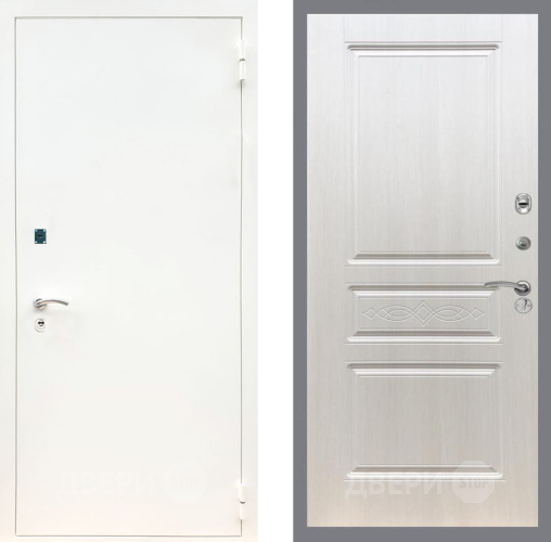 Входная металлическая Дверь Рекс (REX) 1А Белая шагрень FL-243 Лиственница беж в Одинцово