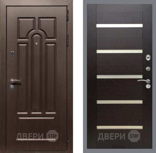 Входная металлическая Дверь Рекс (REX) Эврика СБ-14 стекло белое венге поперечный в Одинцово