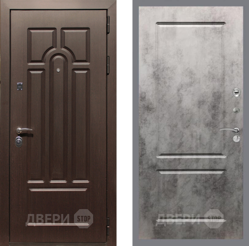 Входная металлическая Дверь Рекс (REX) Эврика FL-117 Бетон темный в Одинцово