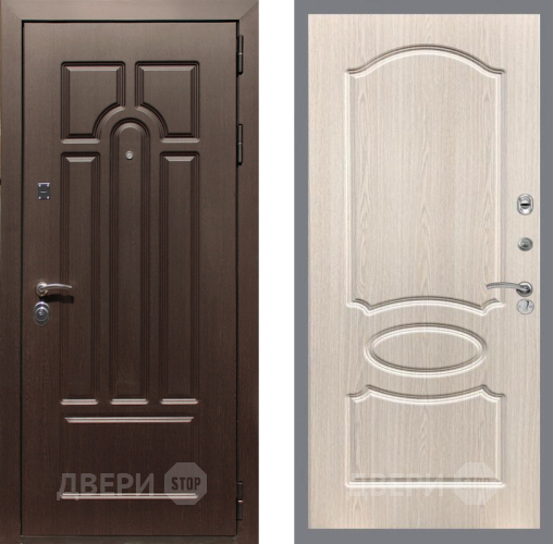 Входная металлическая Дверь Рекс (REX) Эврика FL-128 Беленый дуб в Одинцово