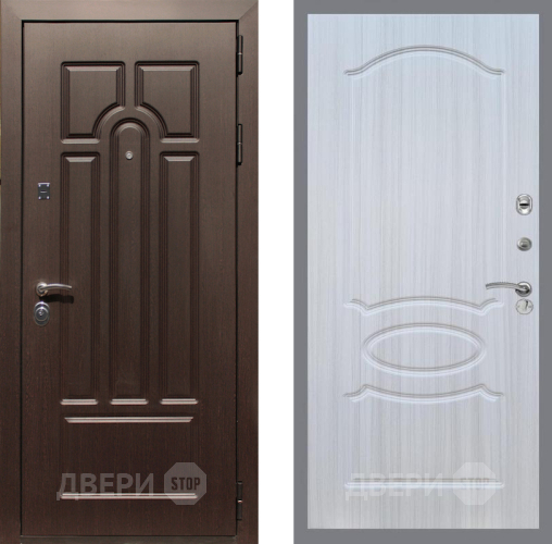 Входная металлическая Дверь Рекс (REX) Эврика FL-128 Сандал белый в Одинцово